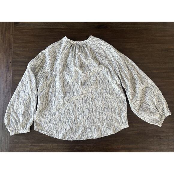 Nation Ltd Florence Blouse Balloon Sleeve Porcelain Floral Vines M - Picture 5 of 12